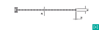 Clôture horizontale avec vue de face section supérieure pour la maille 100 x 50 h 28