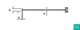 Clôture verticale avec vue de face section supérieure pour la maille 100 x 50 h 28