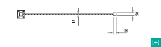 Clôture horizontale avec vue de face section supérieure pour la maille 50 x 50 h 15