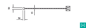 Clôture verticale avec vue de face section supérieure pour la maille 50 x 50 h 15