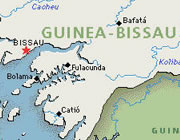 Carte de la Guinée-Bissau où sont installés les caillebotis en fibre de verre et les garde-corps de sécurité