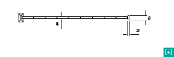 Clôture horizontale avec vue de face section supérieure pour la maille 220 x 60 h 40